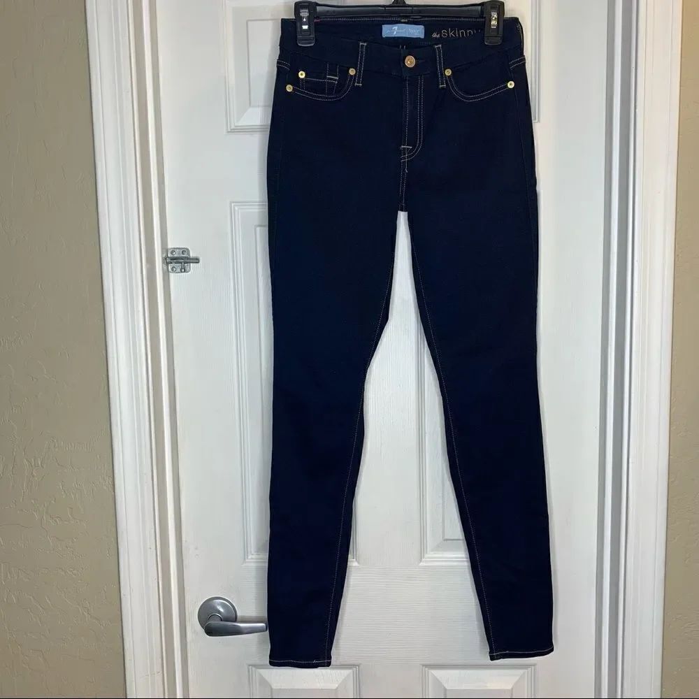 7 for all Mankind The Skinny Dark Denim Color Size 27